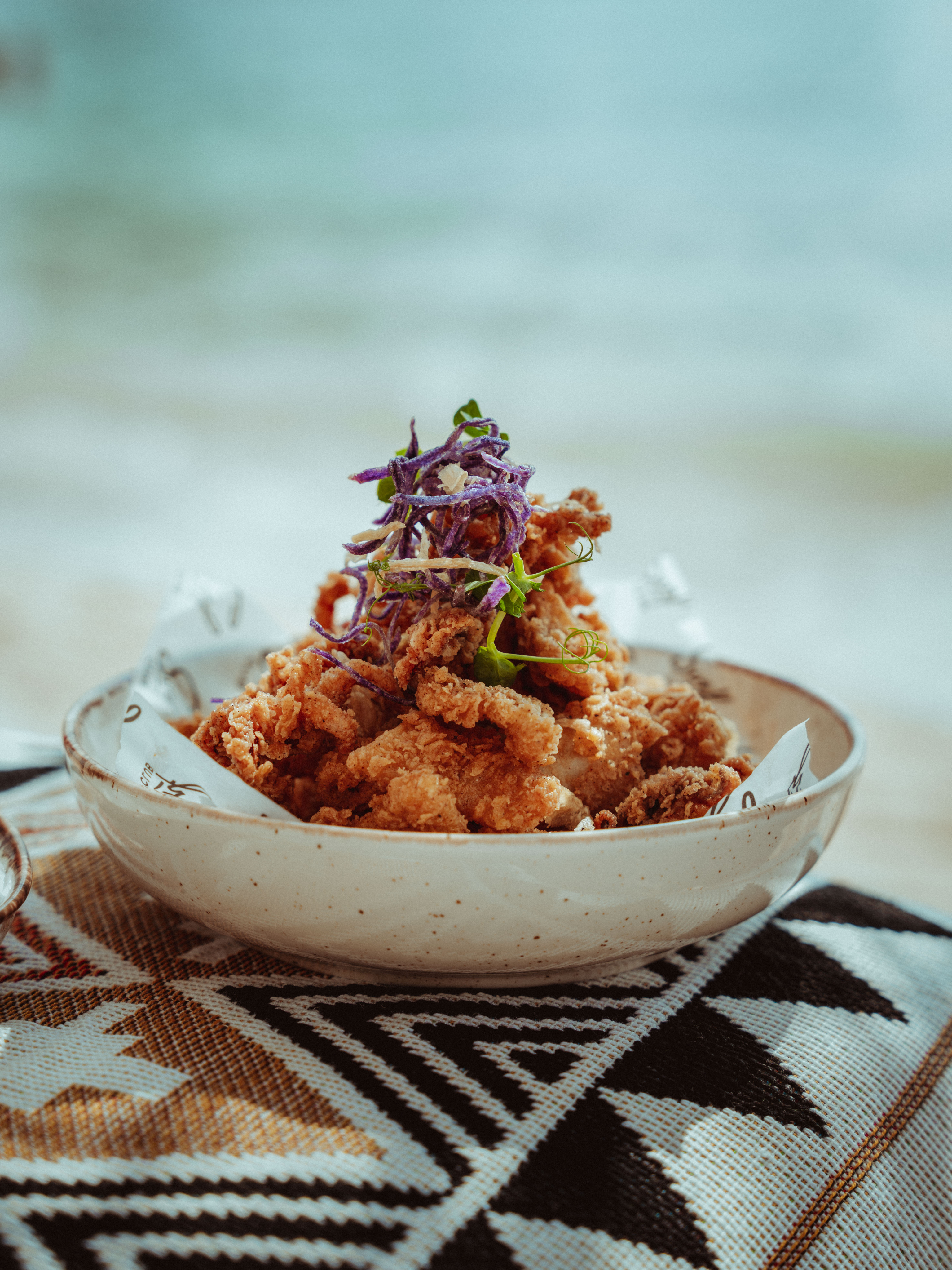 Surf Club dining — pasta and rosé
